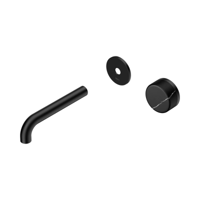 Nero Serenity Progressive Wall Basin Mixer 160mm Spout With Marquina Black Handle Trim Kit Only, Matte Black