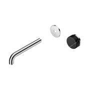 Nero Serenity Progressive Wall Basin Mixer 185mm Spout With Marquina Black Handle Trim Kit Only, Chrome