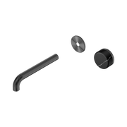 Nero Serenity Progressive Wall Basin Mixer 185mm Spout With Marquina Black Handle Trim Kit Only, Gun Metal