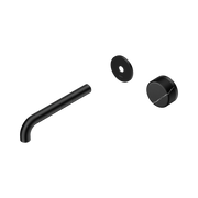 Nero Serenity Progressive Wall Basin Mixer 185mm Spout With Marquina Black Handle Trim Kit Only, Matte Black