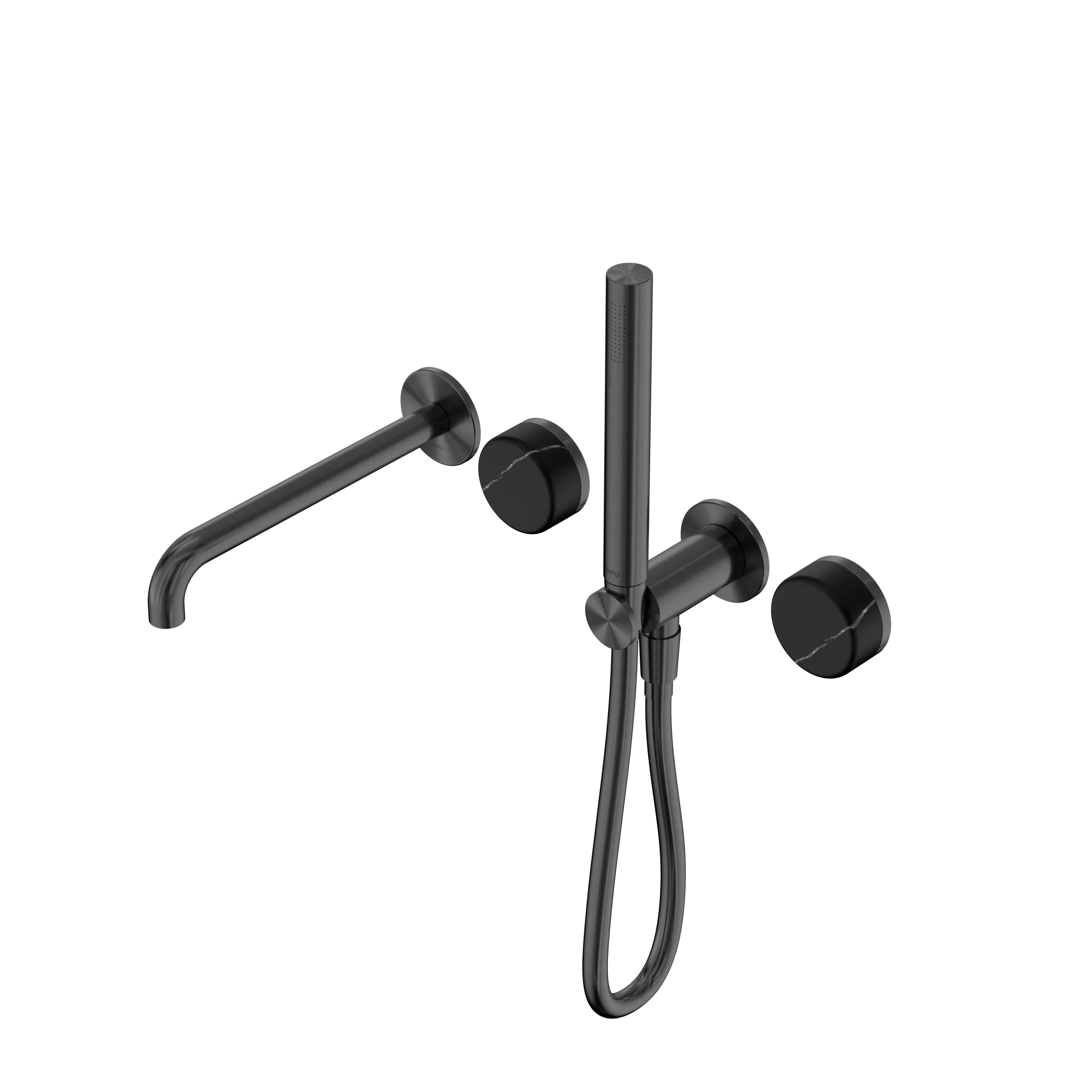 Nero Serenity Progressive Shower System With Spout With Marquina Black Handle And Slim Shower