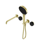 Nero Serenity Progressive Shower System With Spout With Marquina Black Handle And Serenity Hand Shower
