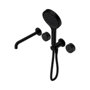 Nero Serenity Progressive Shower System With Spout With Marquina Black Handle And Serenity Hand Shower, Matte Black