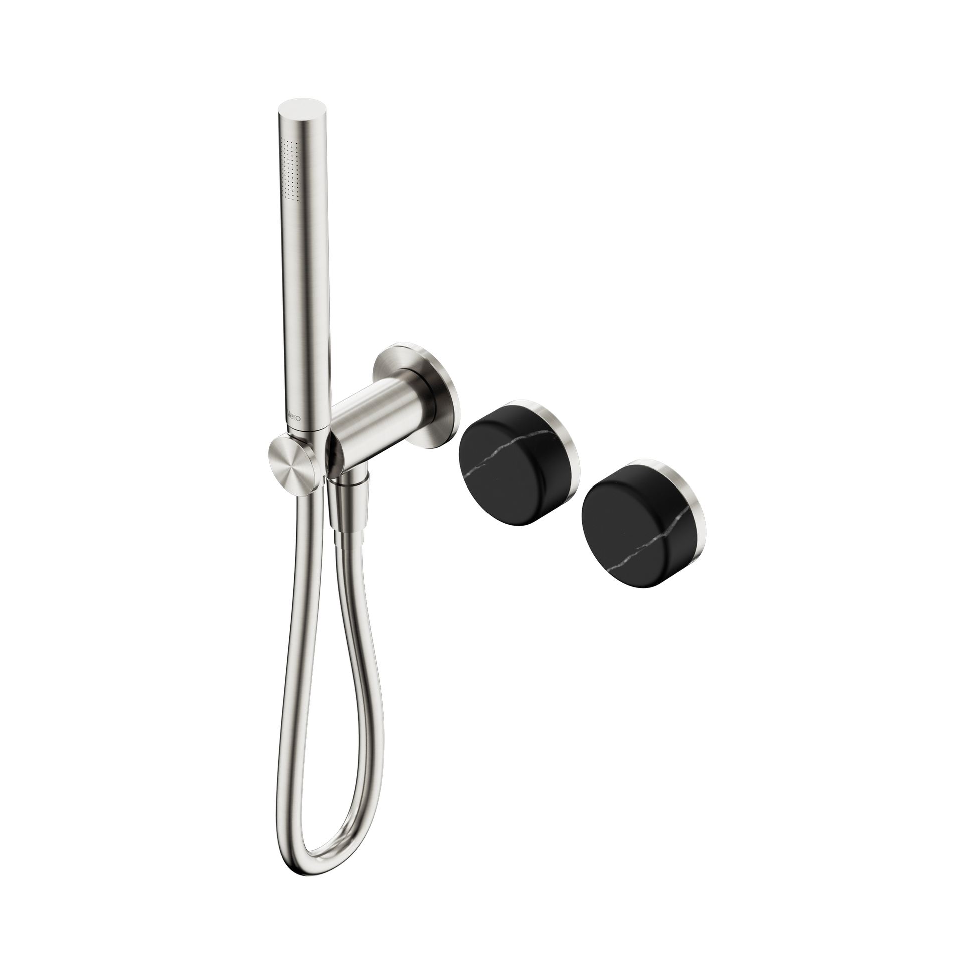 Nero Serenity Progressive Shower System With Marquina Black Handle And Slim Shower, Brushed Nickel
