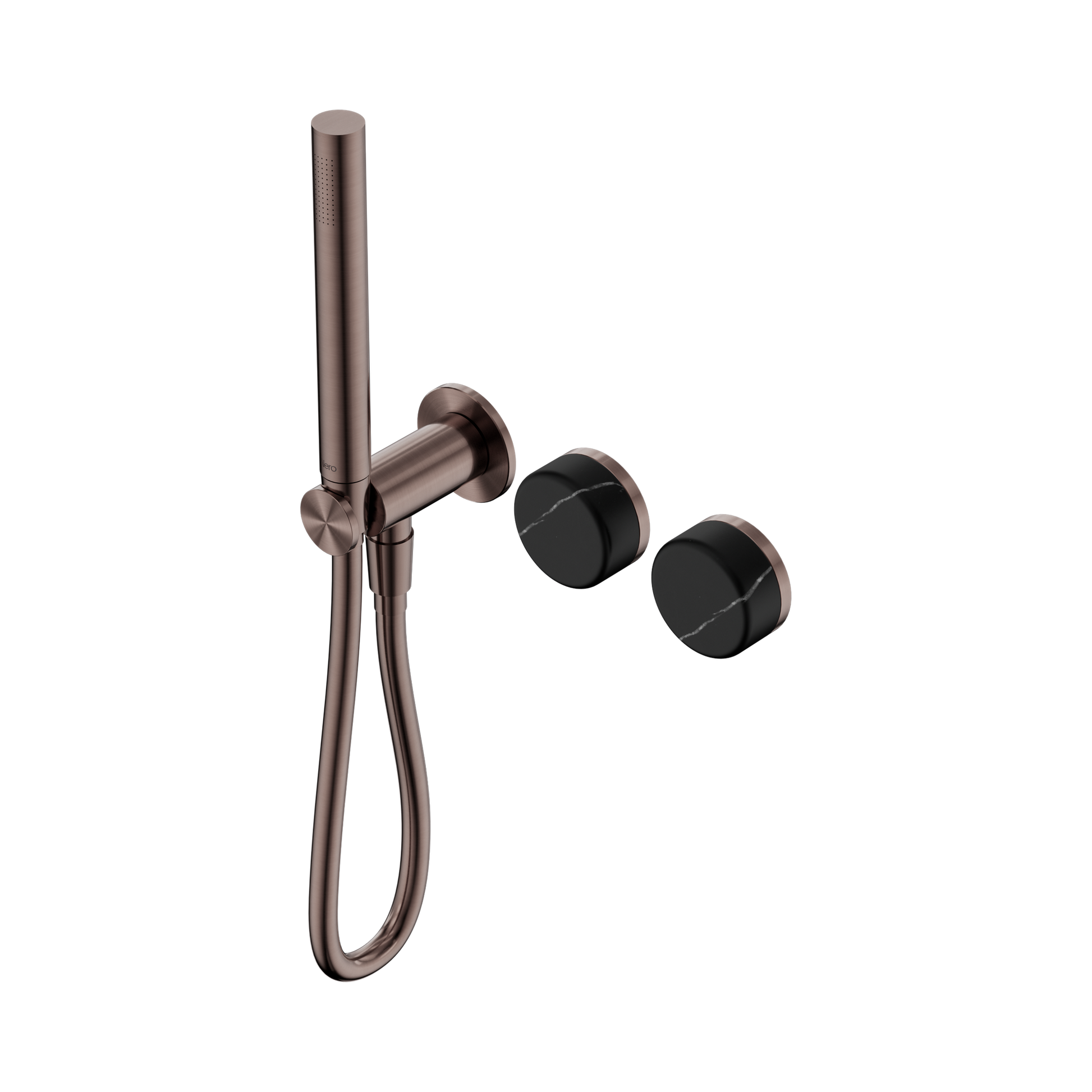 Nero Serenity Progressive Shower System With Marquina Black Handle And Slim Shower, Brushed Bronze