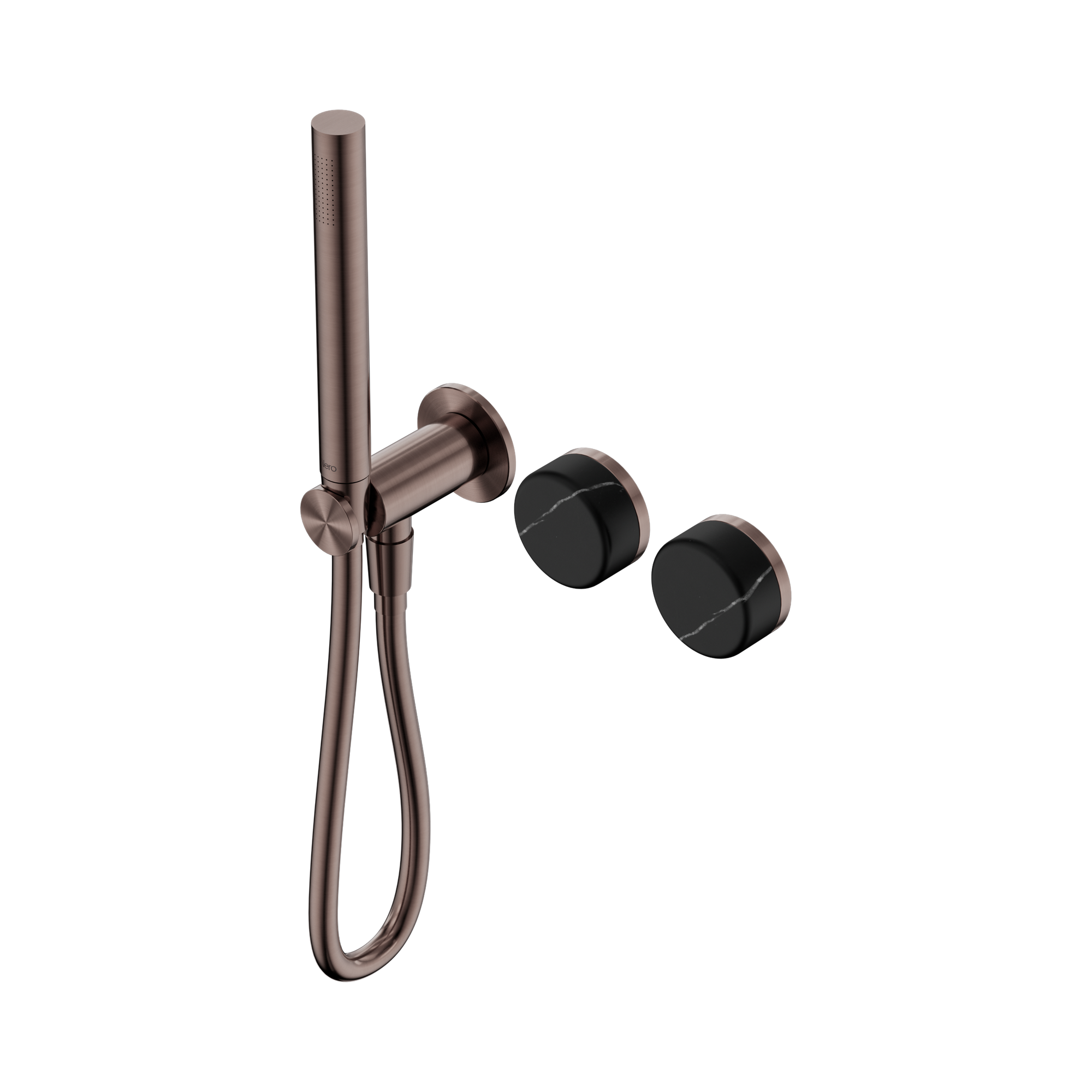 Nero Serenity Progressive Shower System With Marquina Black Handle And Slim Shower, Brushed Bronze