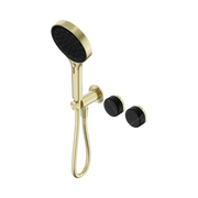 Nero Serenity Progressive Shower System With Marquina Black Handle And Serenity Hand Shower, Brushed Gold
