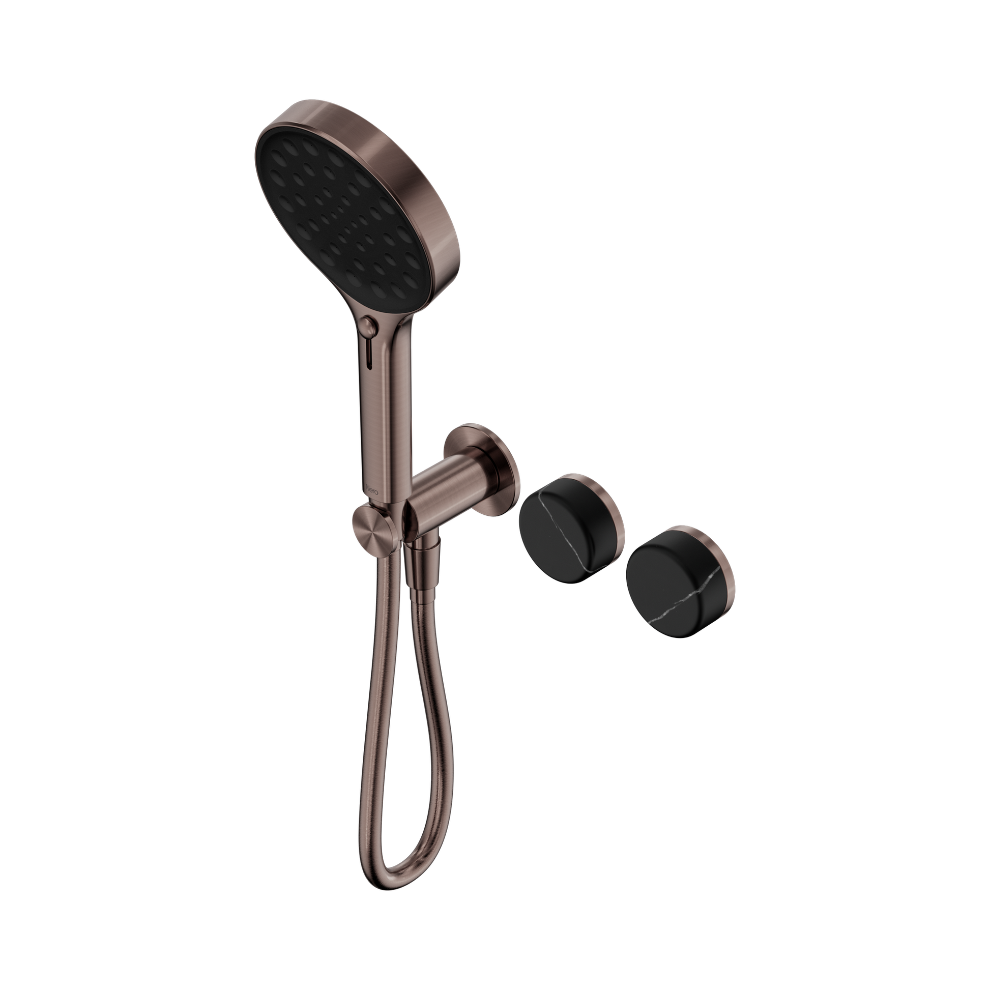 Nero Serenity Progressive Shower System With Marquina Black Handle And Serenity Hand Shower, Brushed Bronze