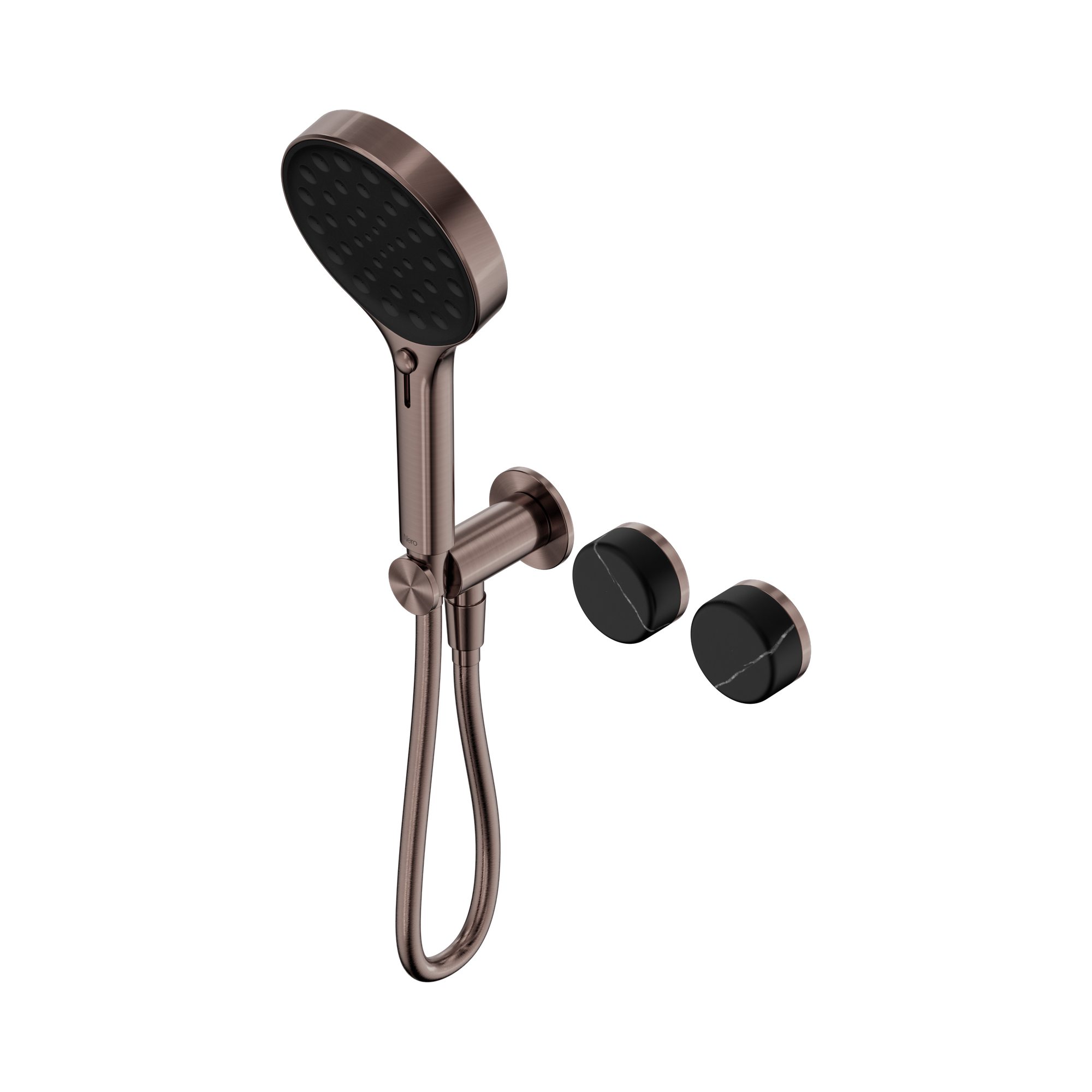 Nero Serenity Progressive Shower System With Marquina Black Handle And Serenity Hand Shower, Brushed Bronze