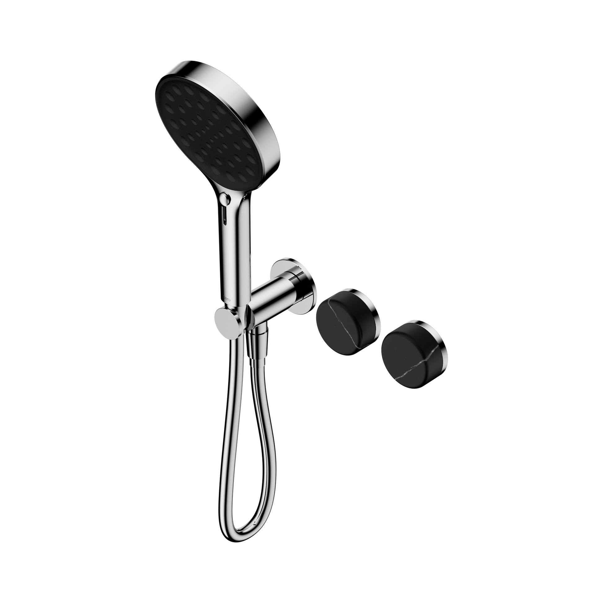 Nero Serenity Progressive Shower System With Marquina Black Handle And Serenity Hand Shower, Chrome