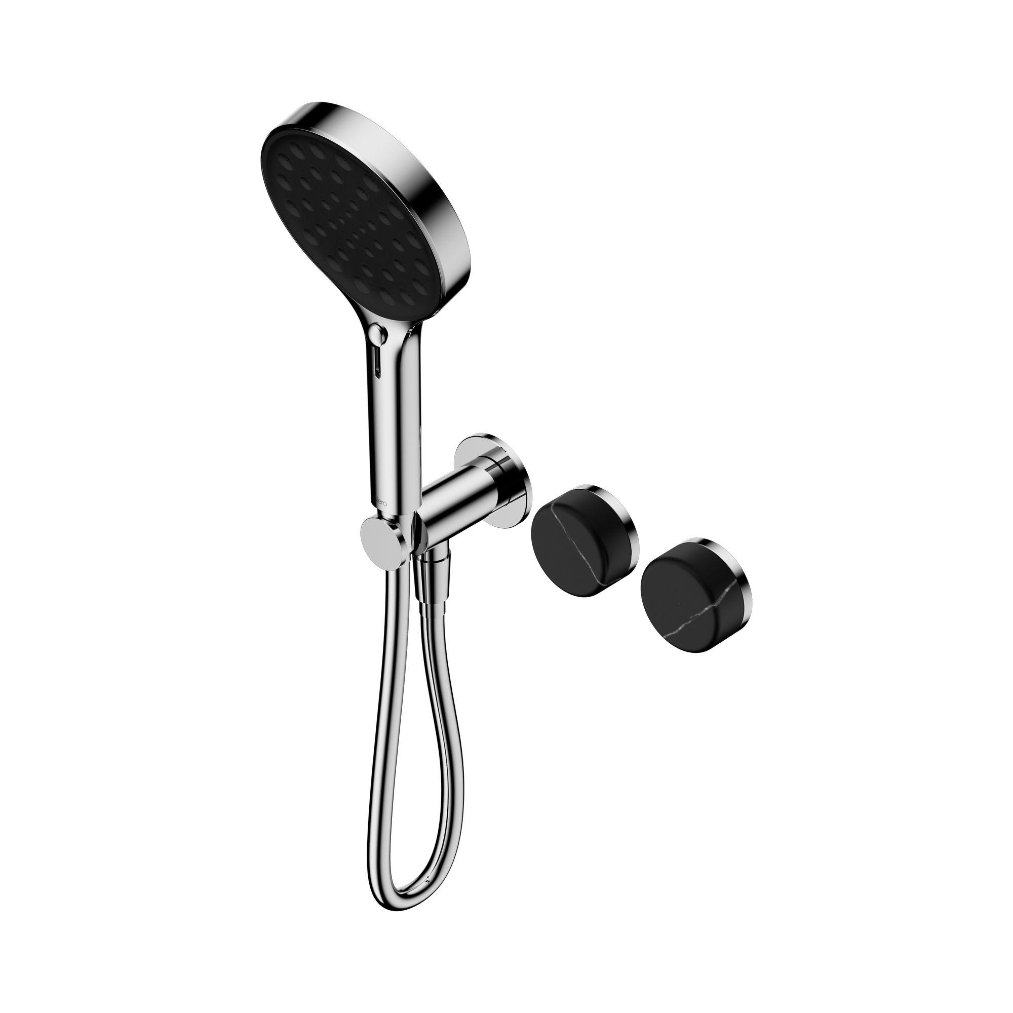 Nero Serenity Progressive Shower System With Marquina Black Handle And Serenity Hand Shower, Chrome