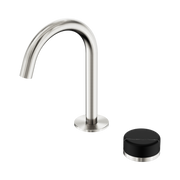Nero Serenity Progressive Basin Mixer Arc Spout With Marquina Black Handle, Brushed Nickel