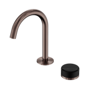 Nero Serenity Progressive Basin Mixer Arc Spout With Marquina Black Handle, Brushed Bronze