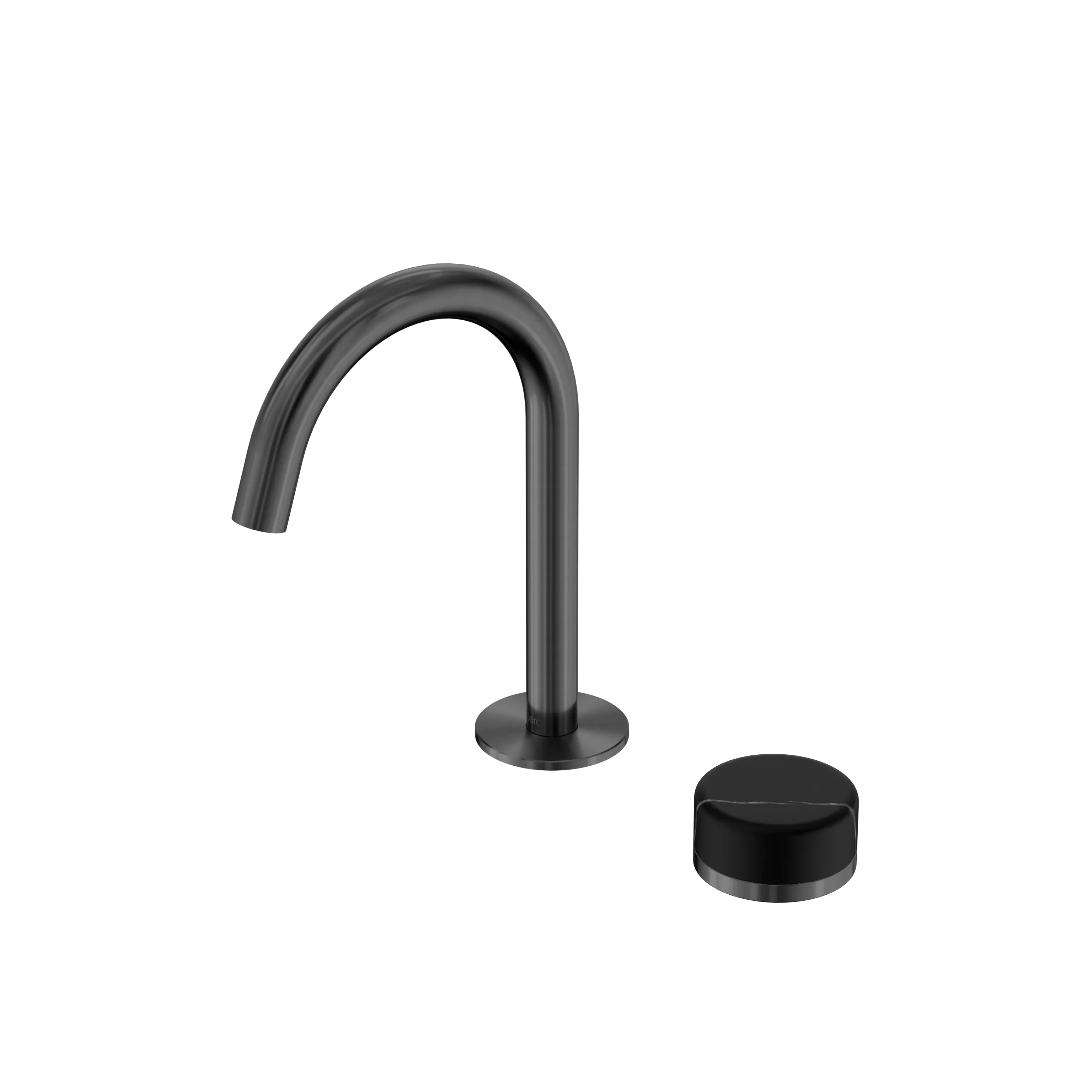 Nero Serenity Progressive Basin Mixer Arc Spout With Marquina Black Handle
