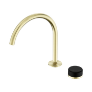 Nero Serenity Progressive Bath/Kitchen Mixer Arc Spout With Marquina Black Handle, Brushed Gold