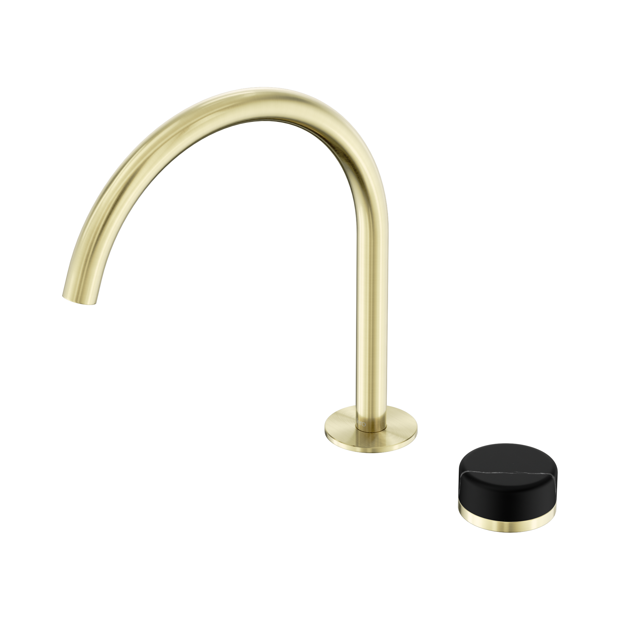 Nero Serenity Progressive Bath/Kitchen Mixer Arc Spout With Marquina Black Handle, Brushed Gold
