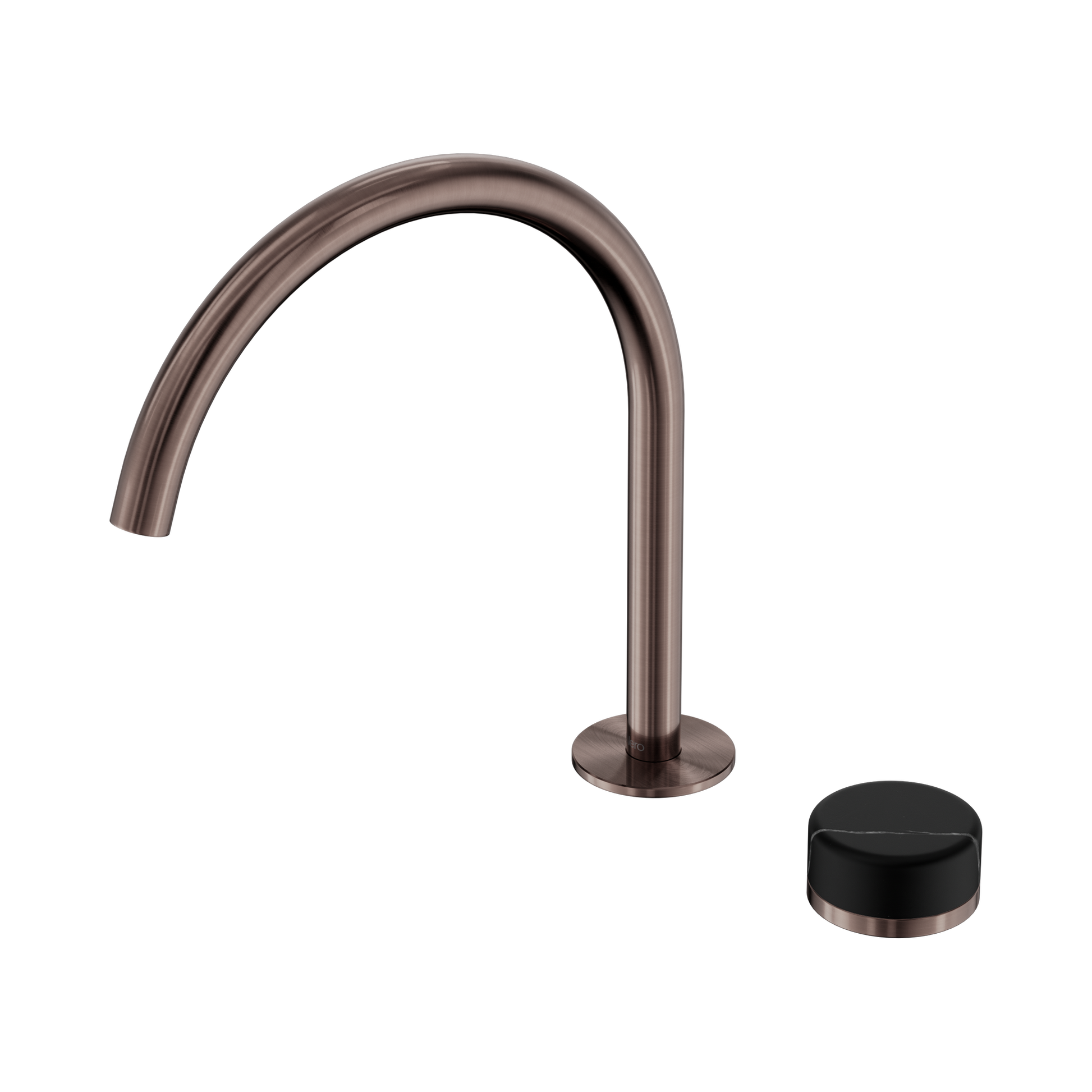 Nero Serenity Progressive Bath/Kitchen Mixer Arc Spout With Marquina Black Handle, Brushed Bronze