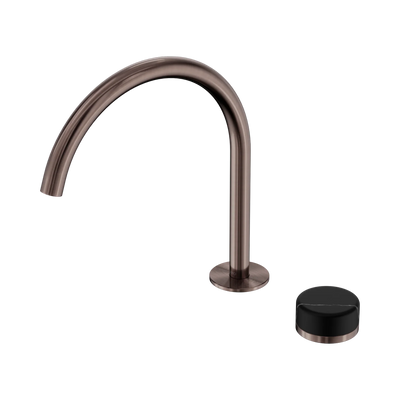 Nero Serenity Progressive Bath/Kitchen Mixer Arc Spout With Marquina Black Handle, Brushed Bronze