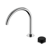 Nero Serenity Progressive Bath/Kitchen Mixer Arc Spout With Marquina Black Handle, Chrome