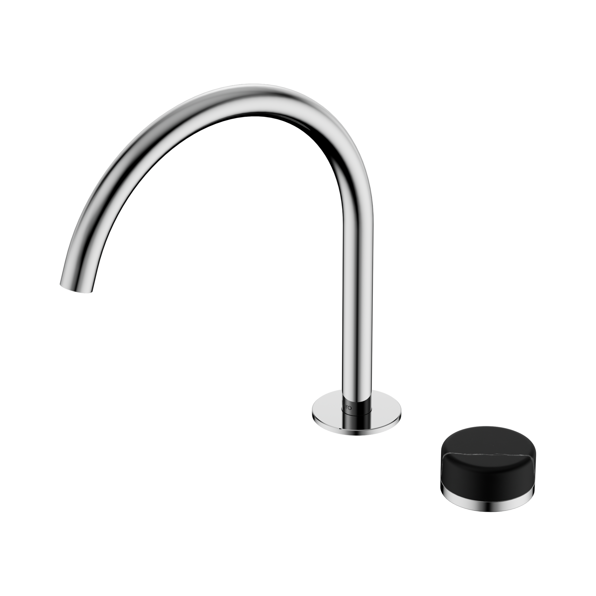 Nero Serenity Progressive Bath/Kitchen Mixer Arc Spout With Marquina Black Handle, Chrome