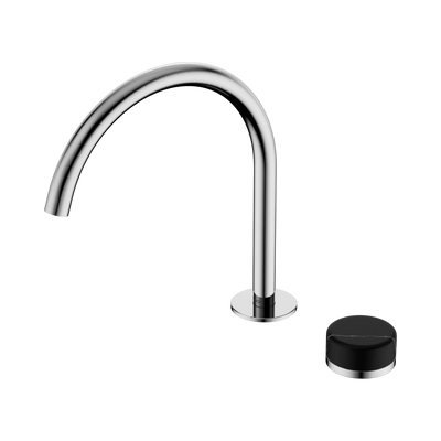 Nero Serenity Progressive Bath/Kitchen Mixer Arc Spout With Marquina Black Handle, Chrome