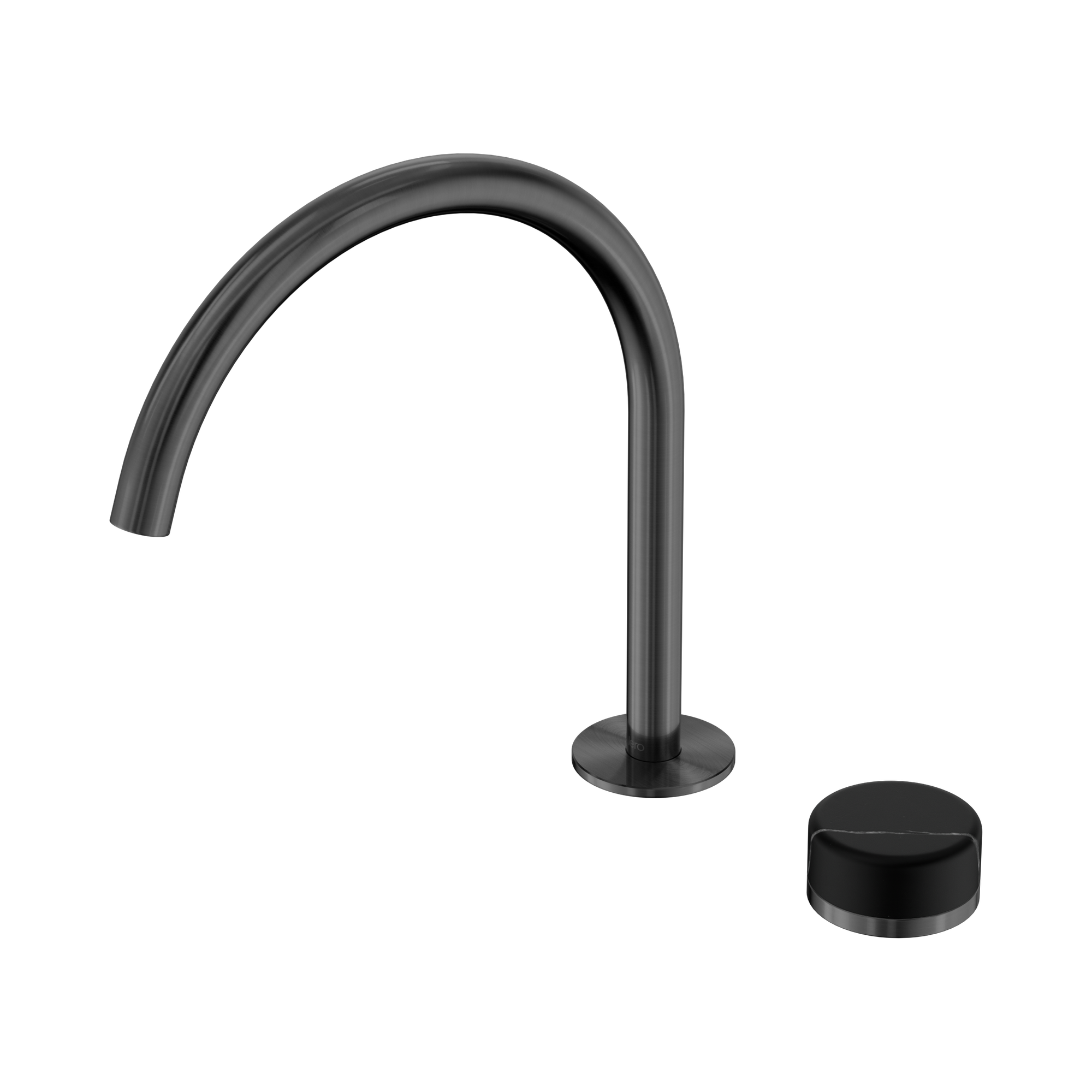 Nero Serenity Progressive Bath/Kitchen Mixer Arc Spout With Marquina Black Handle, Gun Metal