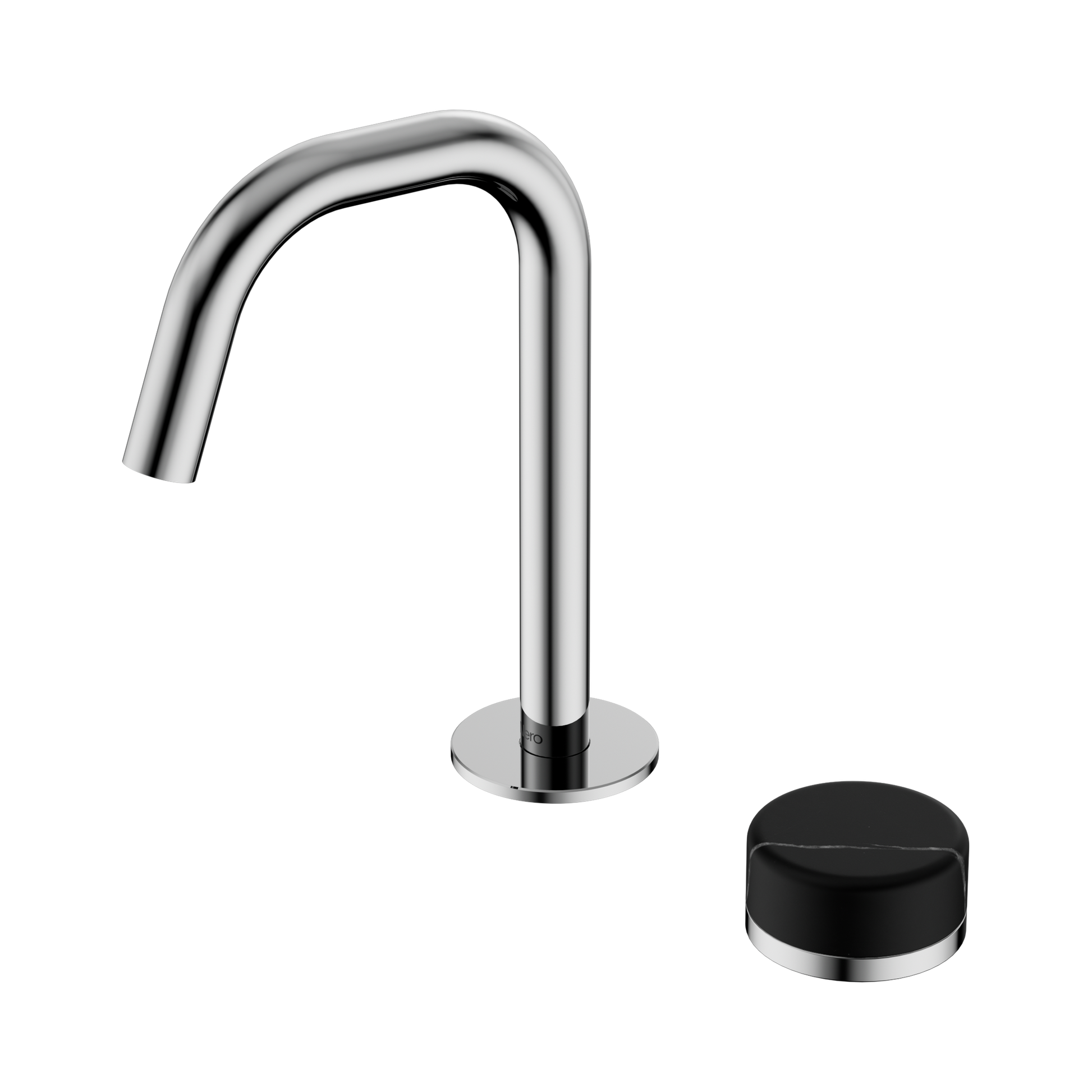Nero Serenity Progressive Basin Mixer Edge Spout With Marquina Black Handle, Chrome