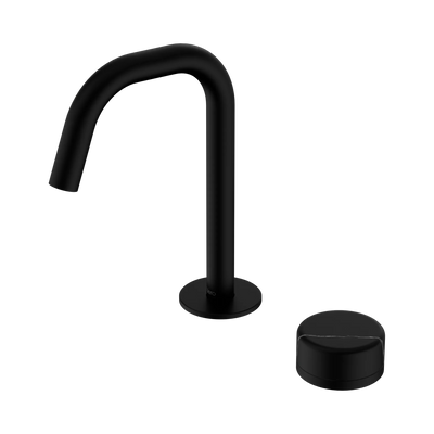 Nero Serenity Progressive Basin Mixer Edge Spout With Marquina Black Handle, Matte Black