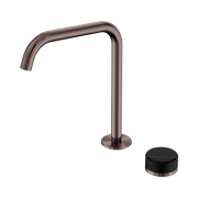 Nero Serenity Progressive Bath/Kitchen Mixer Edge Spout With Marquina Black Handle, Brushed Bronze