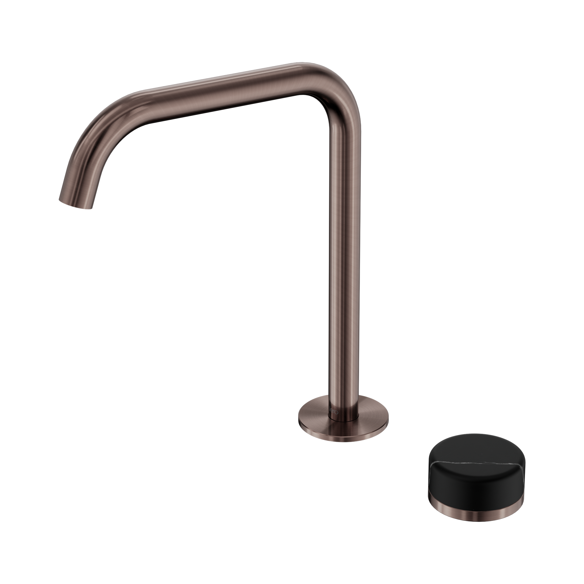 Nero Serenity Progressive Bath/Kitchen Mixer Edge Spout With Marquina Black Handle, Brushed Bronze