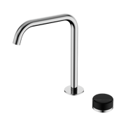 Nero Serenity Progressive Bath/Kitchen Mixer Edge Spout With Marquina Black Handle, Chrome