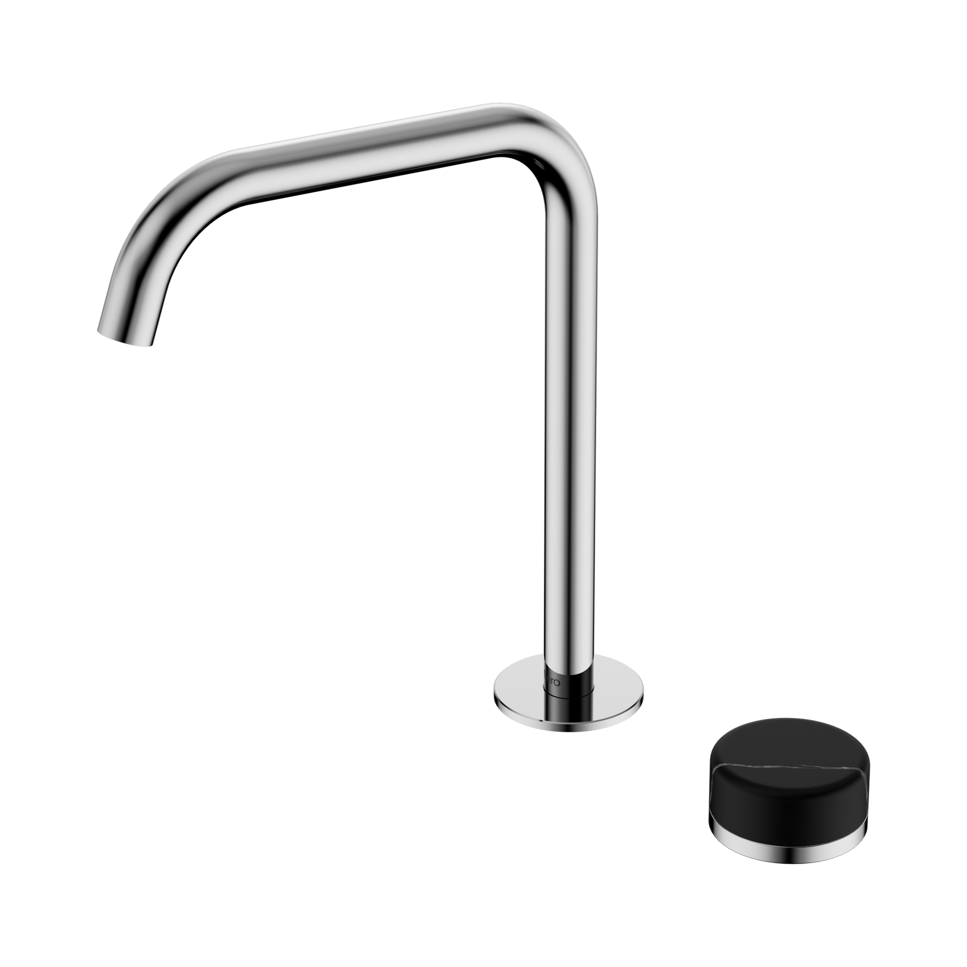 Nero Serenity Progressive Bath/Kitchen Mixer Edge Spout With Marquina Black Handle, Chrome