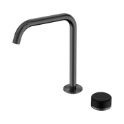 Nero Serenity Progressive Bath/Kitchen Mixer Edge Spout With Marquina Black Handle, Gun Metal