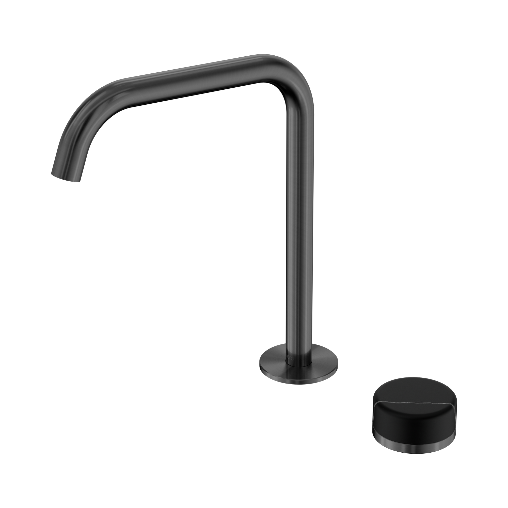 Nero Serenity Progressive Bath/Kitchen Mixer Edge Spout With Marquina Black Handle, Gun Metal