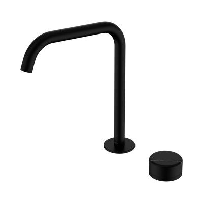 Nero Serenity Progressive Bath/Kitchen Mixer Edge Spout With Marquina Black Handle, Matte Black