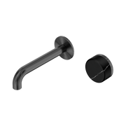 Nero Serenity Progressive Wall Basin Mixer 160mm Spout With Marquina Black Handle, Gun Metal
