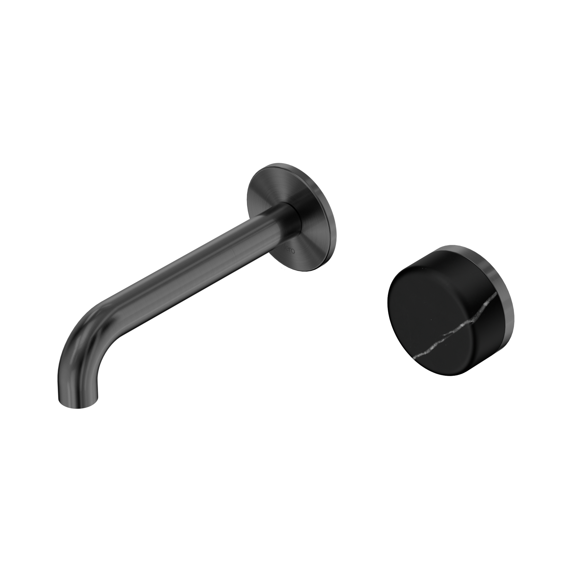 Nero Serenity Progressive Wall Basin Mixer 160mm Spout With Marquina Black Handle, Gun Metal