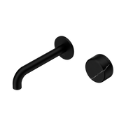 Nero Serenity Progressive Wall Basin Mixer 160mm Spout With Marquina Black Handle, Matte Black