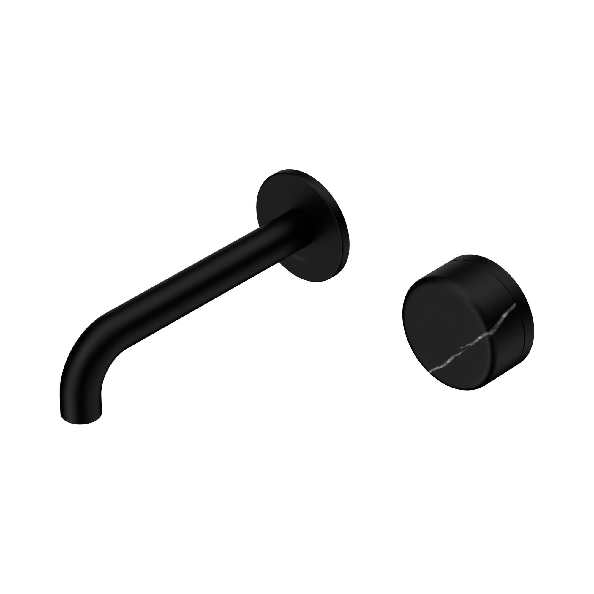 Nero Serenity Progressive Wall Basin Mixer 160mm Spout With Marquina Black Handle, Matte Black