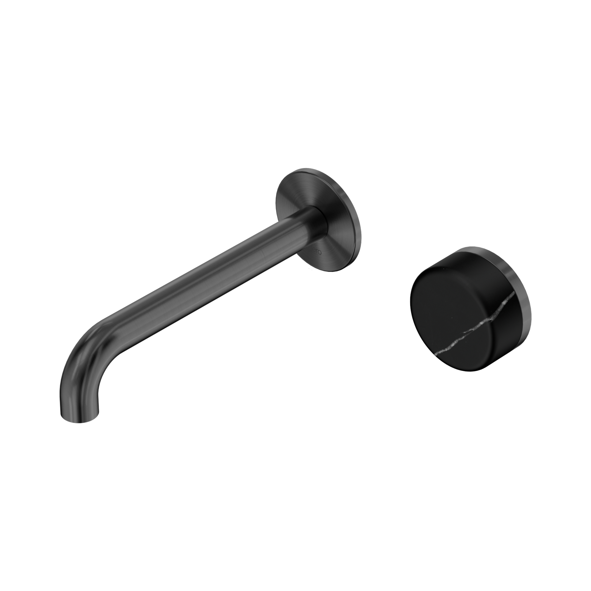Nero Serenity Progressive Wall Basin Mixer 185mm Spout With Marquina Black Handle, Gun Metal