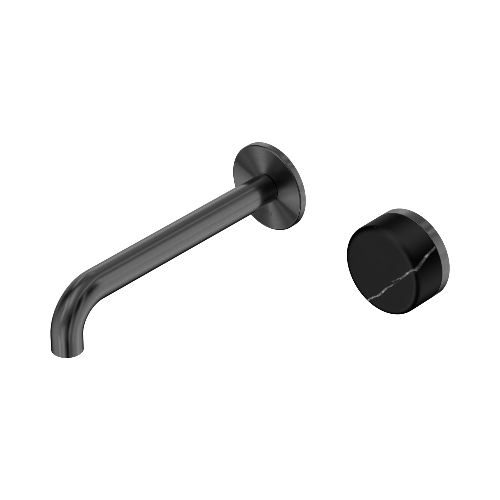 Nero Serenity Progressive Wall Basin Mixer 185mm Spout With Marquina Black Handle, Gun Metal