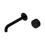 Nero Serenity Progressive Wall Basin Mixer 185mm Spout With Marquina Black Handle, Matte Black