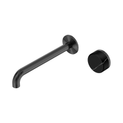 Nero Serenity Progressive Wall Basin Mixer 220mm Spout With Marquina Black Handle, Gun Metal