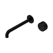 Nero Serenity Progressive Wall Basin Mixer 220mm Spout With Marquina Black Handle, Matte Black