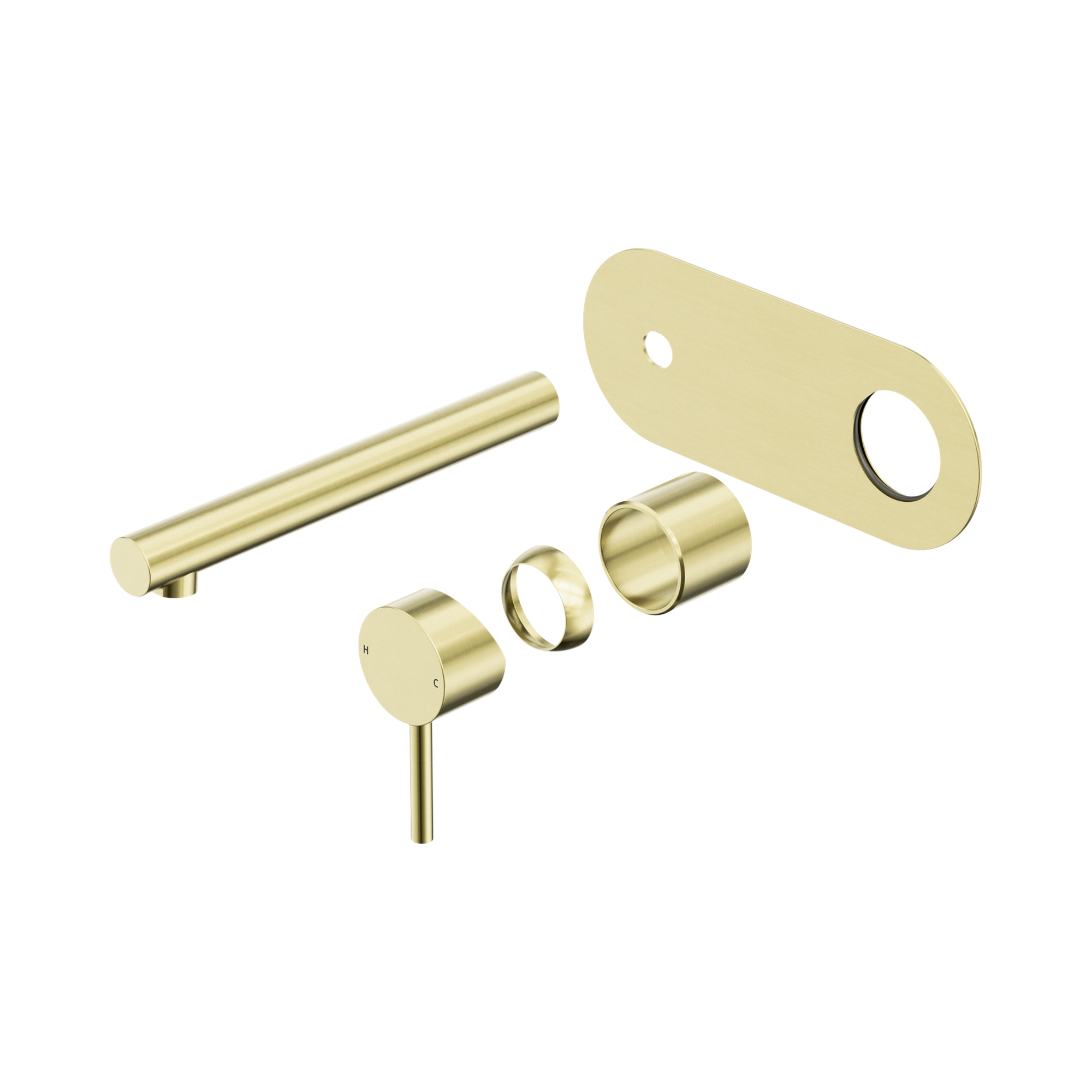 Nero Dolce II Wall Mixer Set Trim Kits Only, Brushed Gold