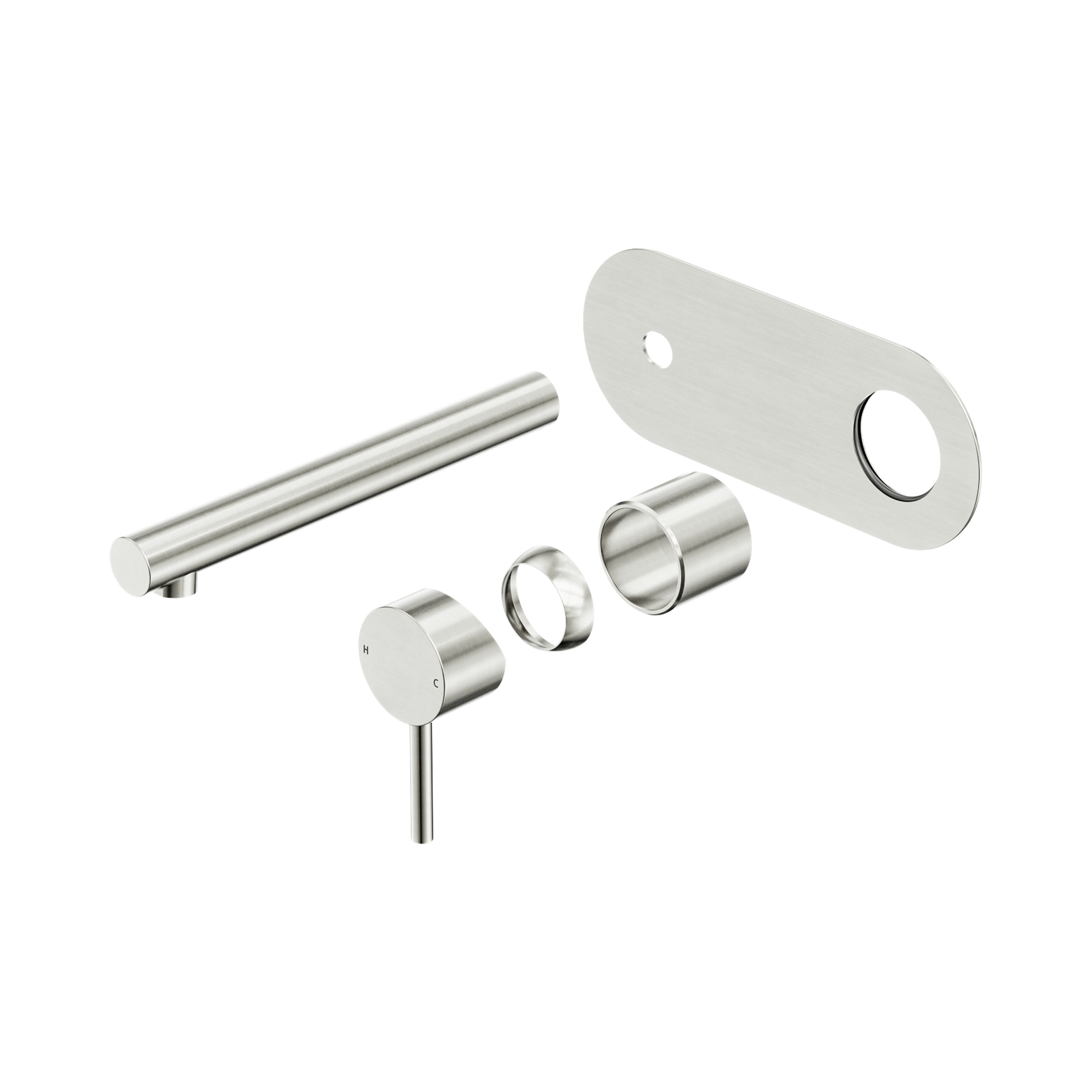 Nero Dolce II Wall Mixer Set Trim Kits Only, Brushed Nickel