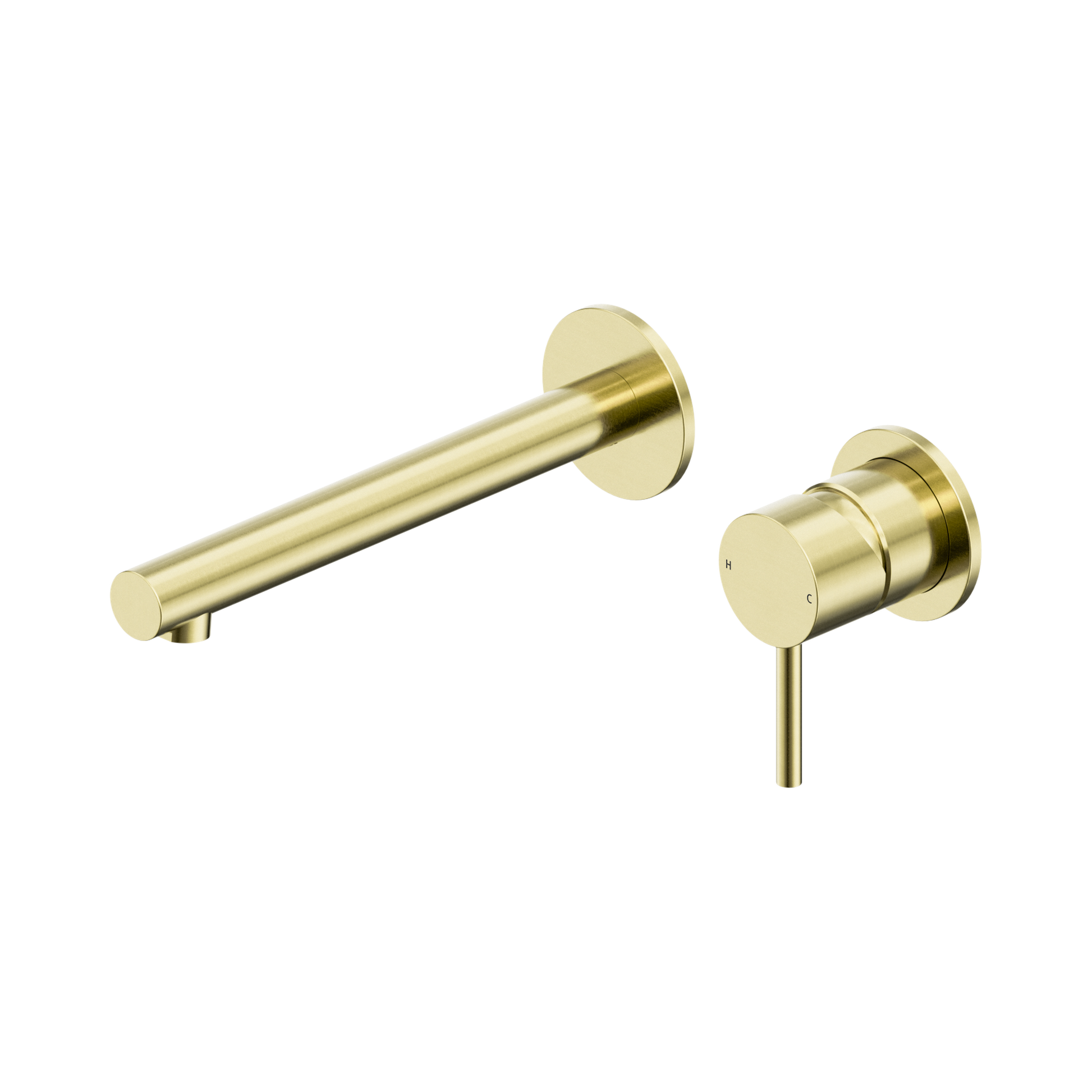 Nero Dolce II Wall Mixer Set Separate Back Plate, Brushed Gold