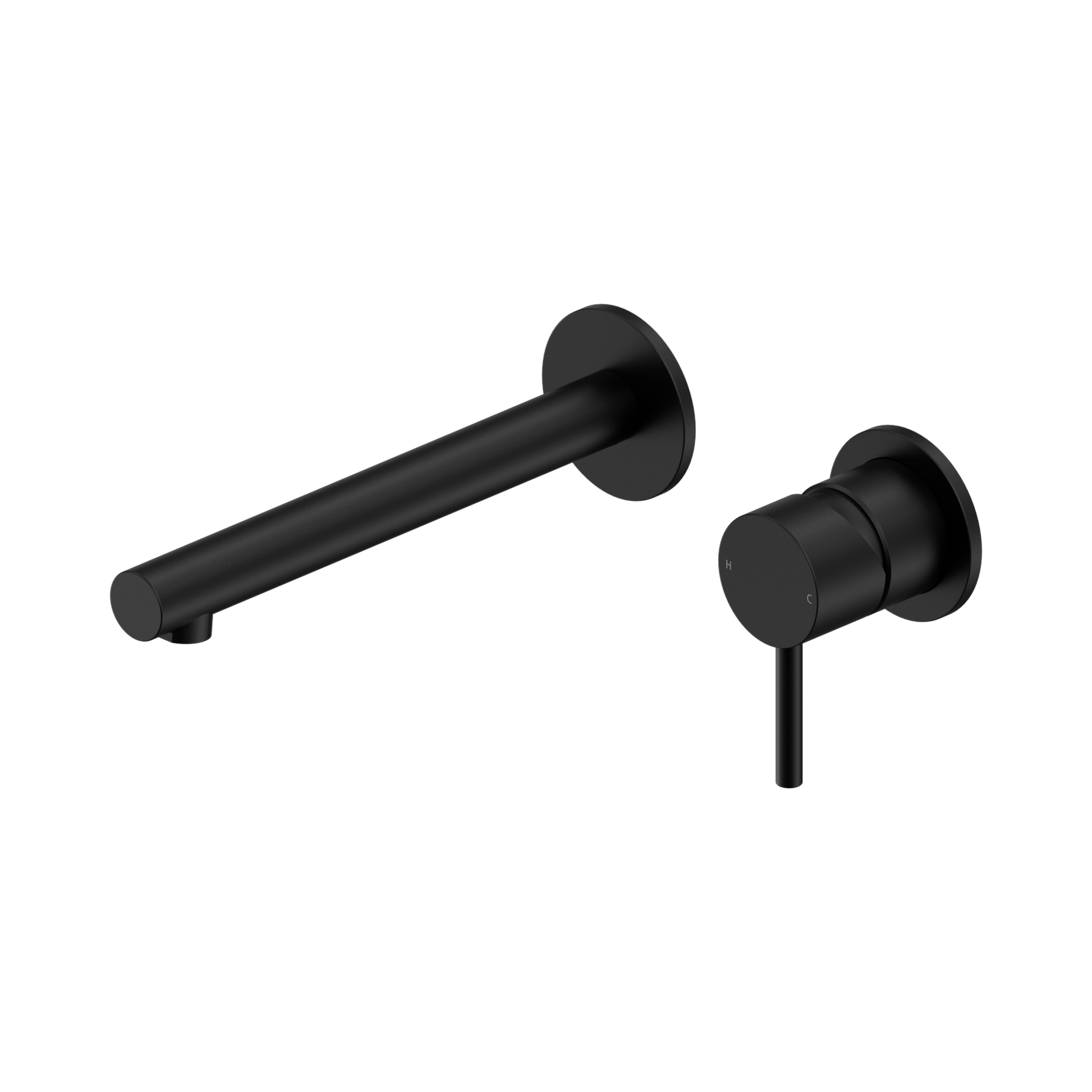 Nero Dolce II Wall Mixer Set Separate Back Plate, Matte Black