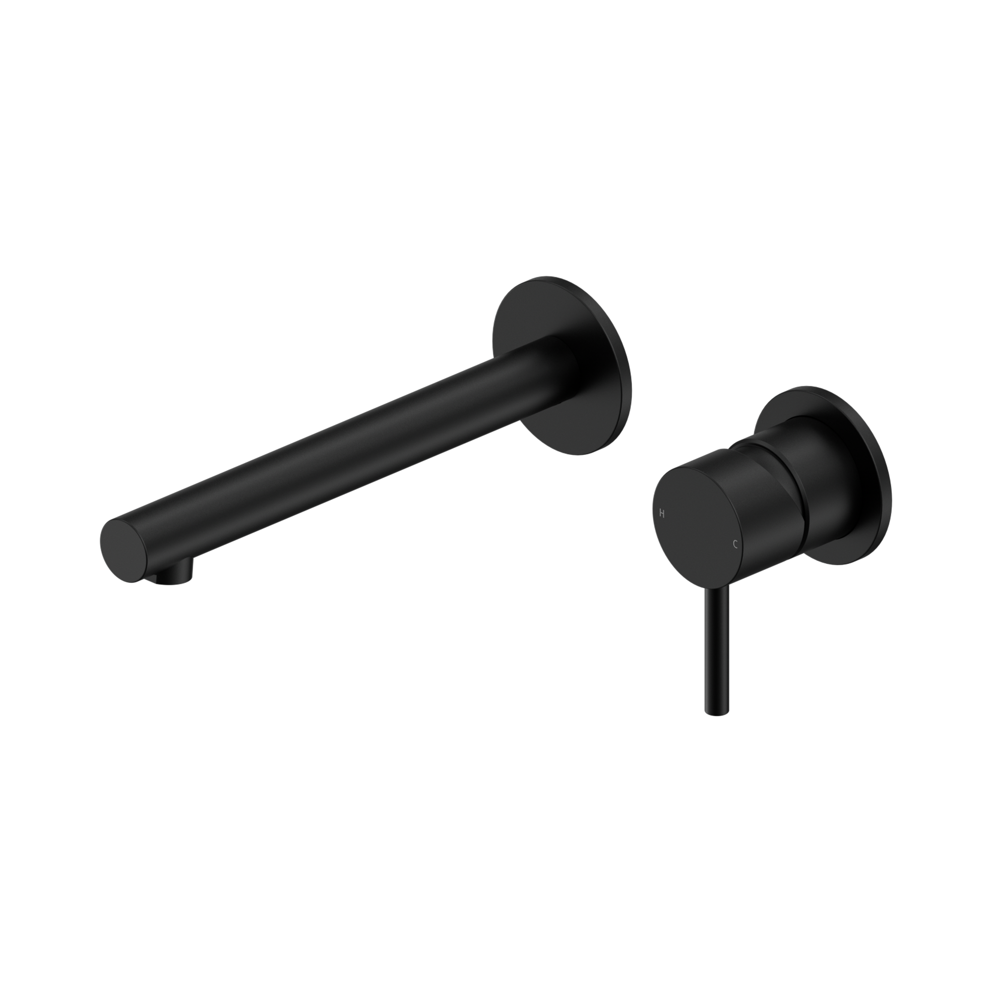 Nero Dolce II Wall Mixer Set Separate Back Plate, Matte Black