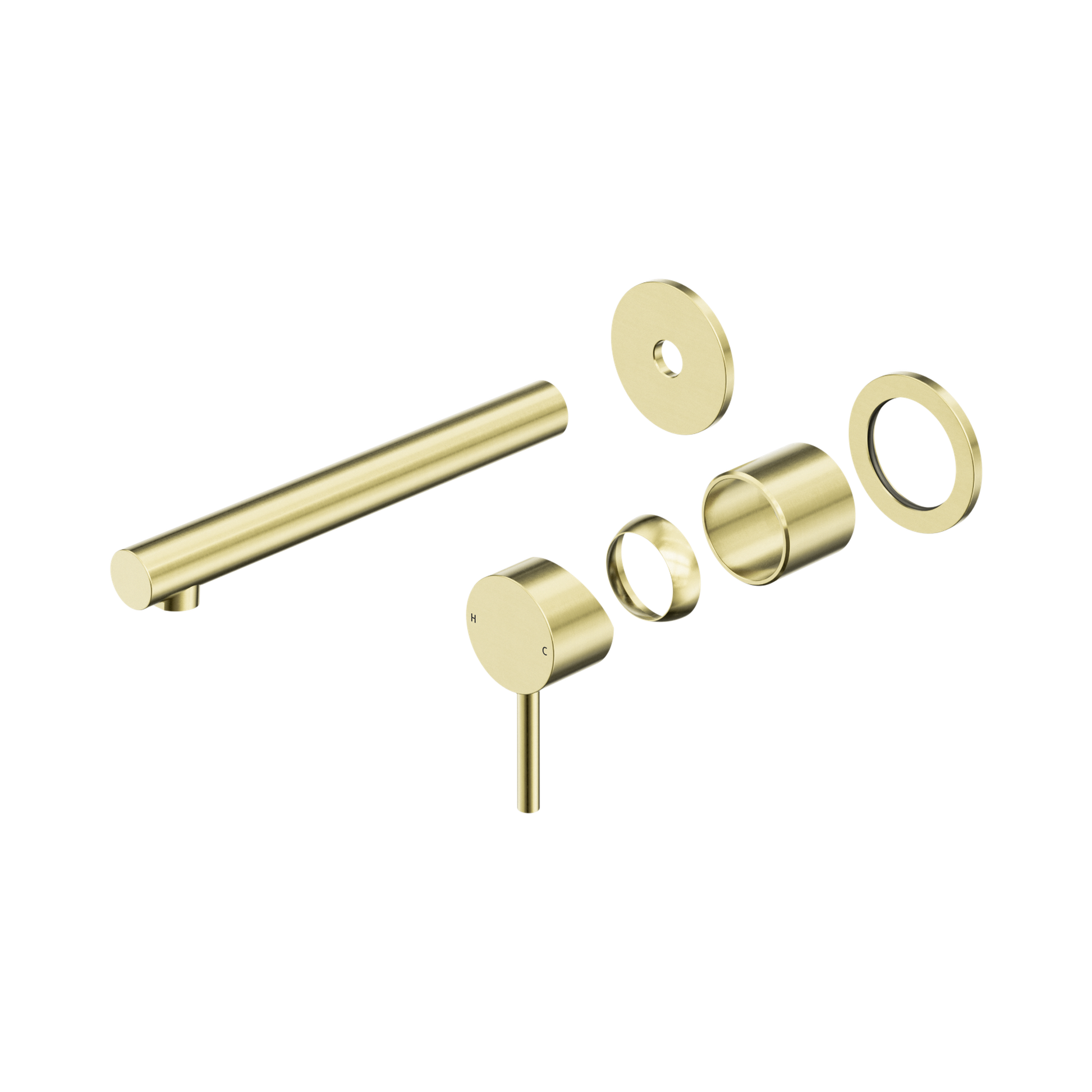 Nero Dolce II Wall Mixer Set Separate Back Plate Trim Kits Only, Brushed Gold